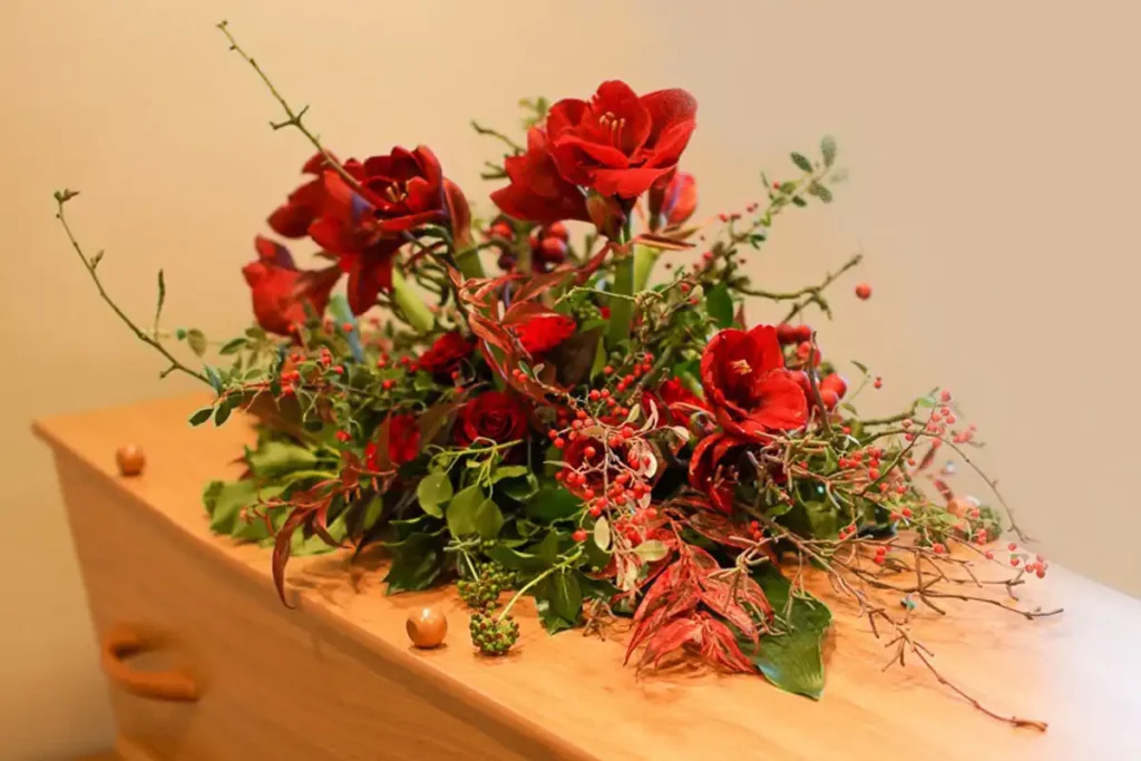 afscheidsbloemen warme tinten